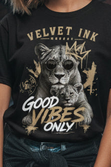 V.I.M 'Good Vibes' Lion Family Tee - Velvet Ink Market (V.I.M)