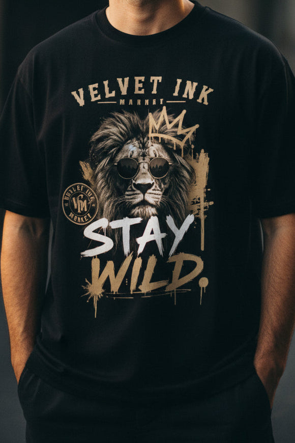 V.I.M 'Stay Wild' Lion Tee - Velvet Ink Market (V.I.M)