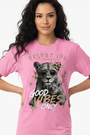 V.I.M 'Good Vibes' Lion Family Tee - Velvet Ink Market (V.I.M)