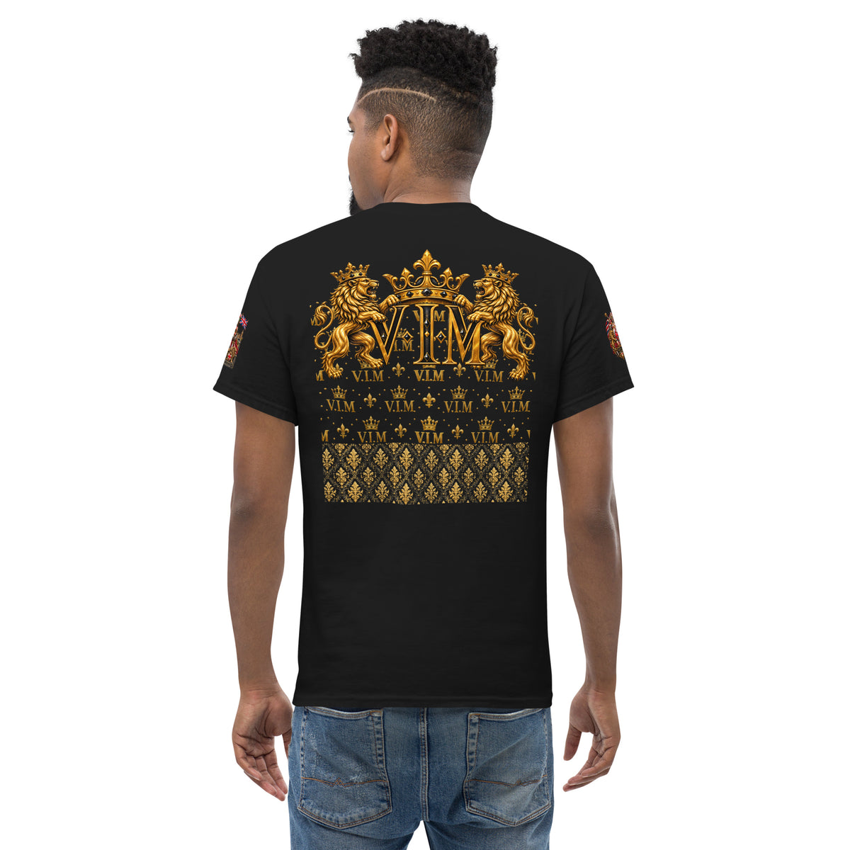 Velvet Ink Market Today's Mood Cat T-Shirt in black, back view.