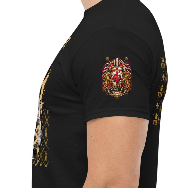 Velvet Ink Market Good Vibes Only Lion T-Shirt in black, left view.