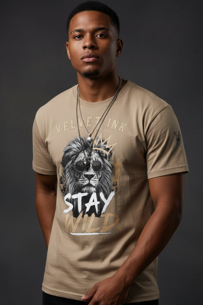V.I.M 'Stay Wild' Lion Tee - Velvet Ink Market (V.I.M)