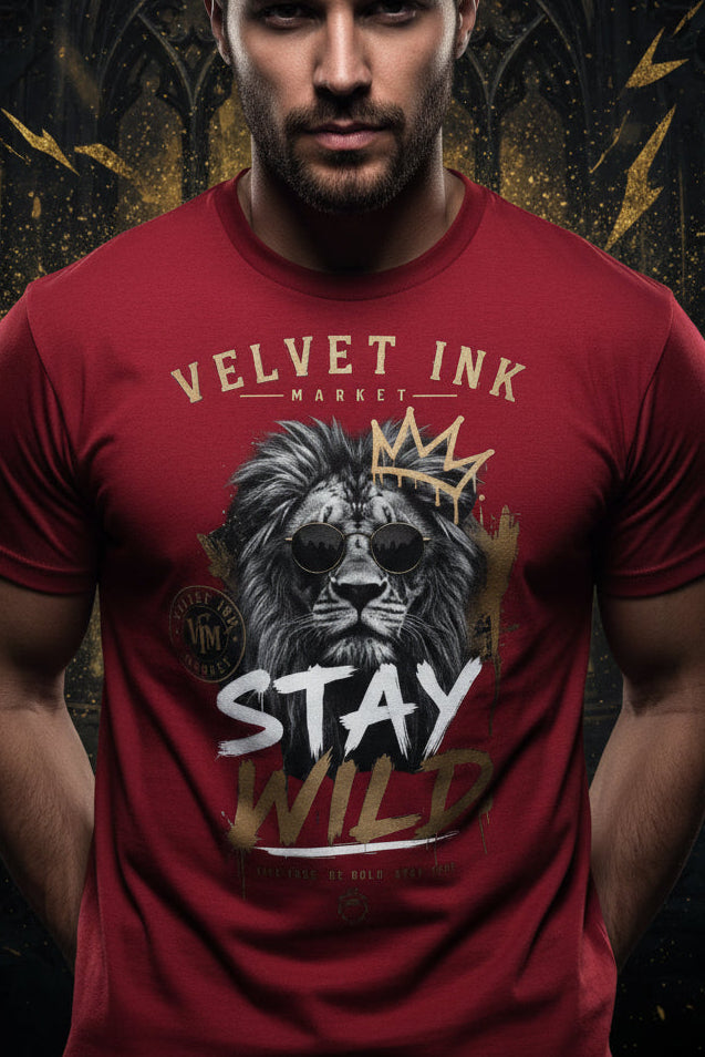 V.I.M 'Stay Wild' Lion Tee - Velvet Ink Market (V.I.M)