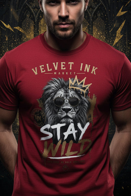 V.I.M 'Stay Wild' Lion Tee - Velvet Ink Market (V.I.M)