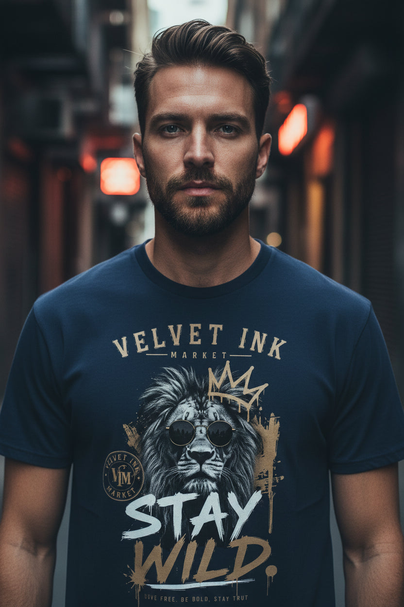 V.I.M 'Stay Wild' Lion Tee - Velvet Ink Market (V.I.M)