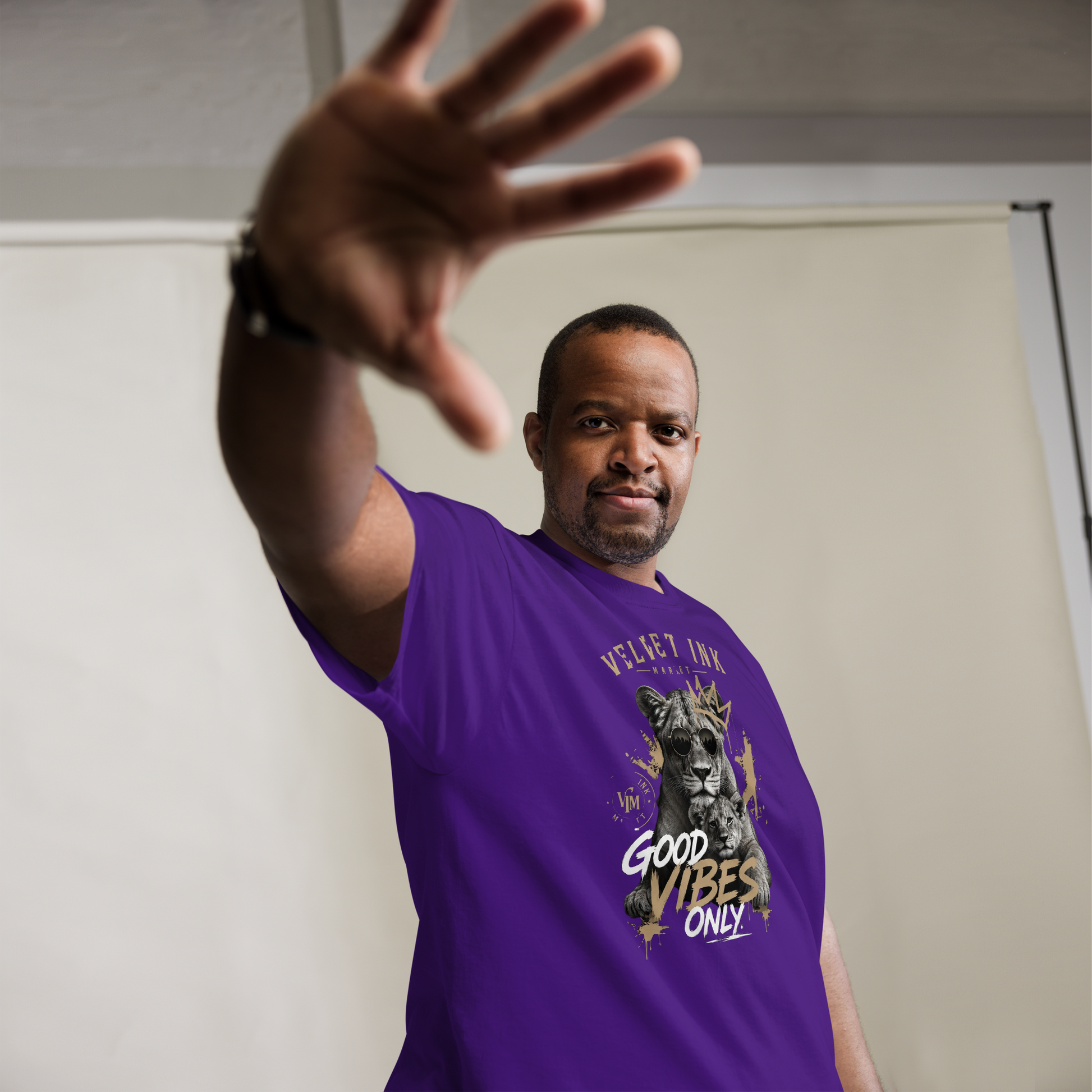 V.I.M 'Good Vibes' Lion Family Tee - Velvet Ink Market (V.I.M)