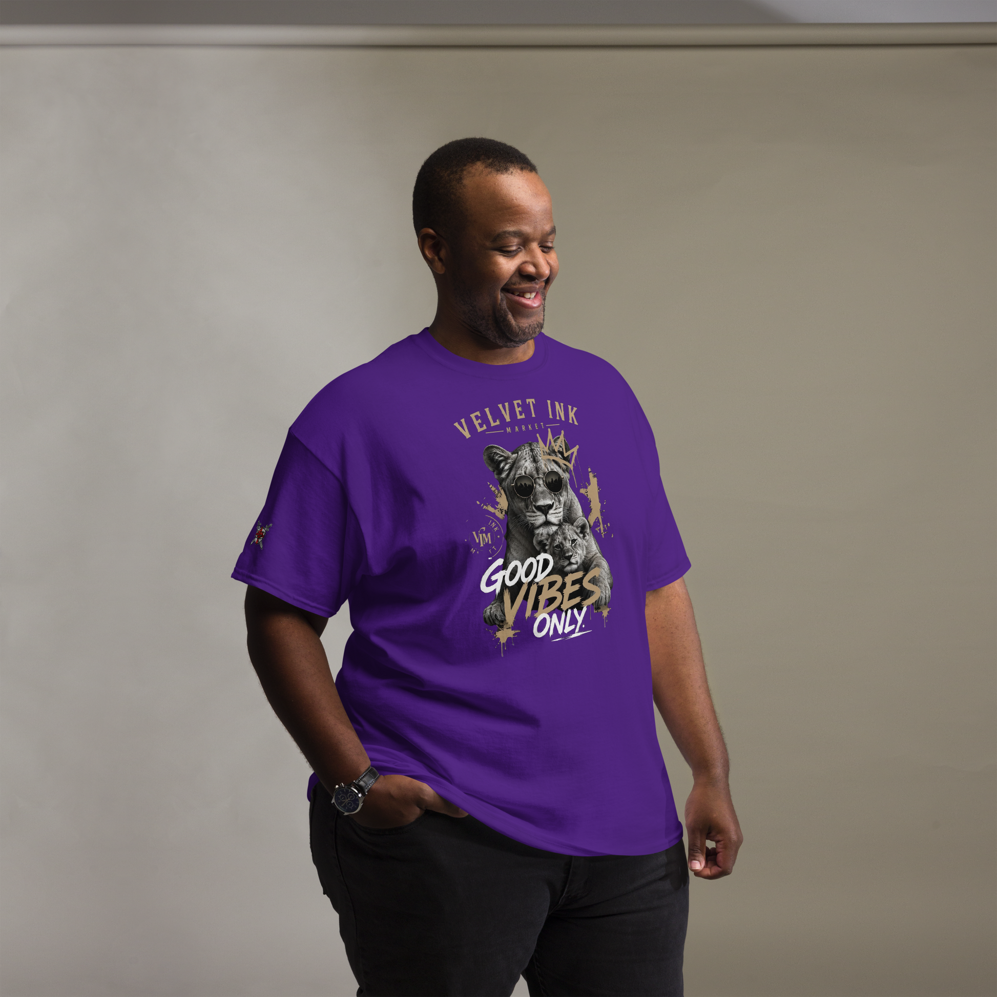 V.I.M 'Good Vibes' Lion Family Tee - Velvet Ink Market (V.I.M)