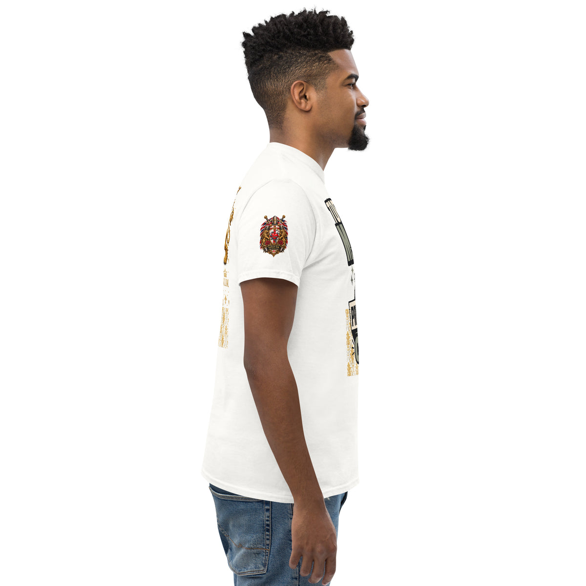 Velvet Ink Market Today's Mood Cat T-Shirt in white, right view.