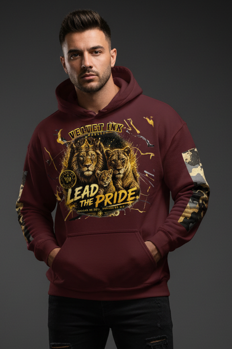 V.I.M Brand "Lead the Pride" Lion Family Pride Hoodie - Velvet Ink Market (V.I.M)