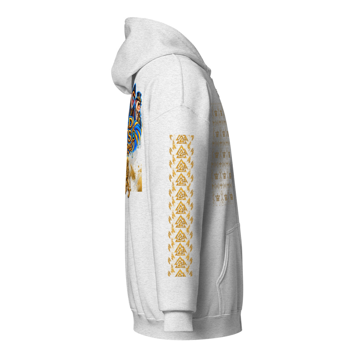 V.I.M Wild Boys Primate zip hoodie in Ash, right side view