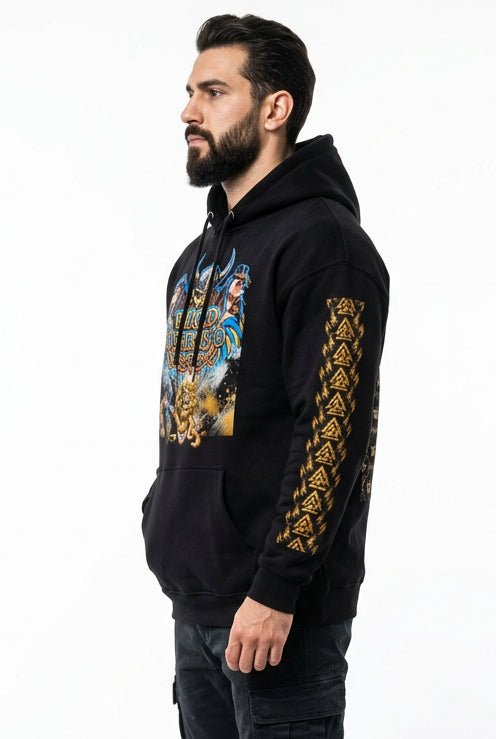 V.I.M Wild Boys Primate zip hoodie in Black, right side view