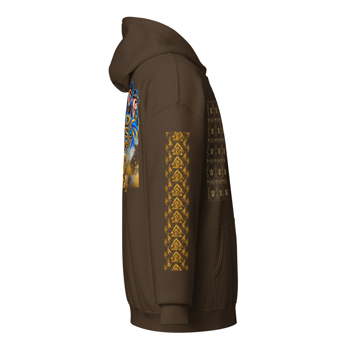 V.I.M Wild Boys Primate zip hoodie in Dark Chocolate, right side view