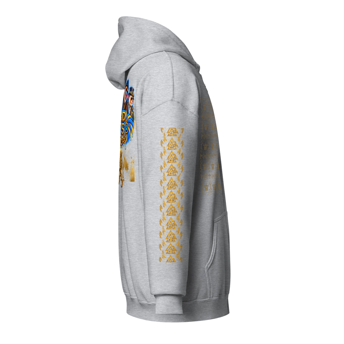 V.I.M Wild Boys Primate zip hoodie in Sport Grey, right side view