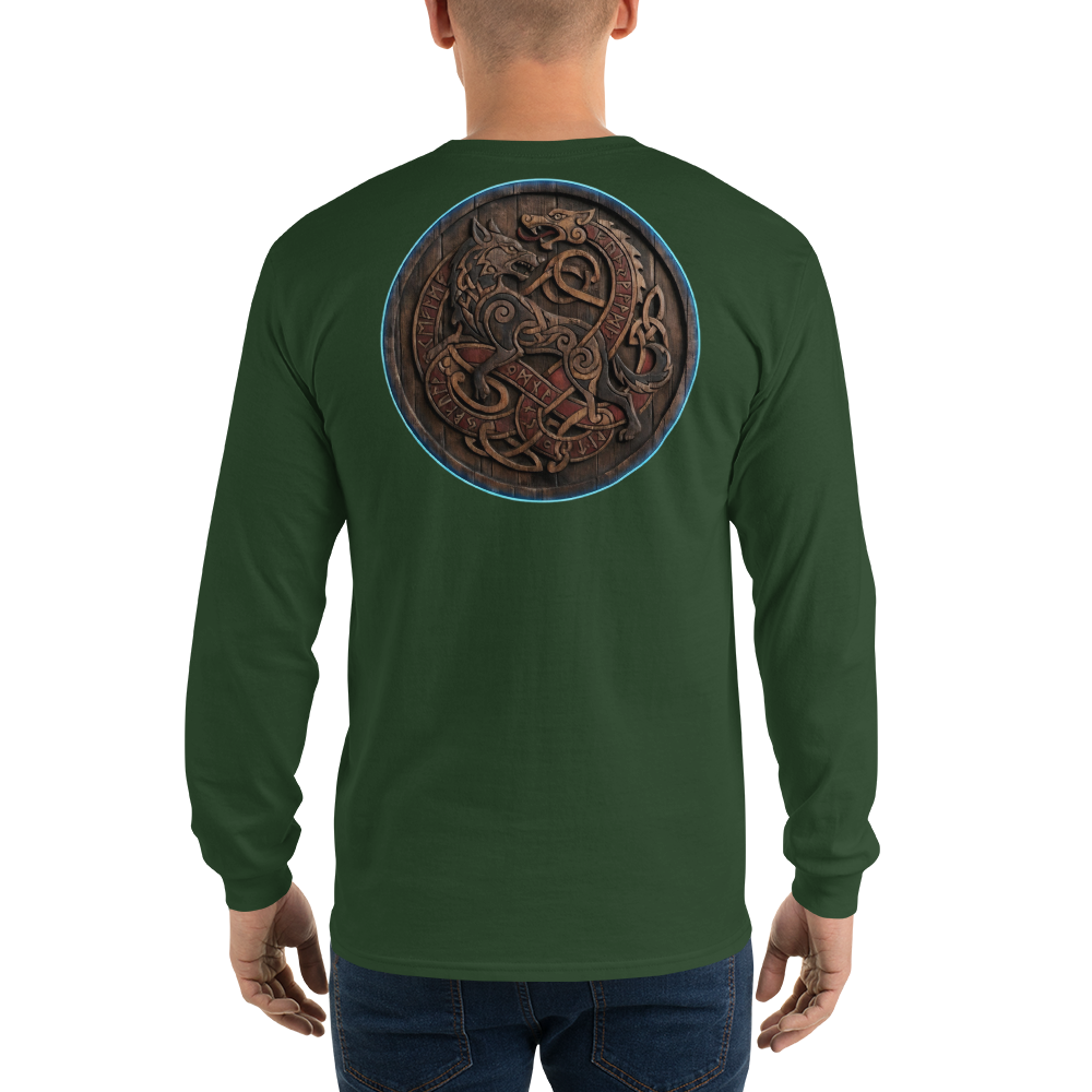 Nordic Viking Tribal Cotton Long Sleeve Shirt - Velvet Ink Market (V.I.M)