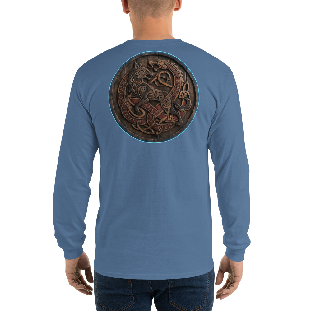 Nordic Viking Tribal Cotton Long Sleeve Shirt - Velvet Ink Market (V.I.M)