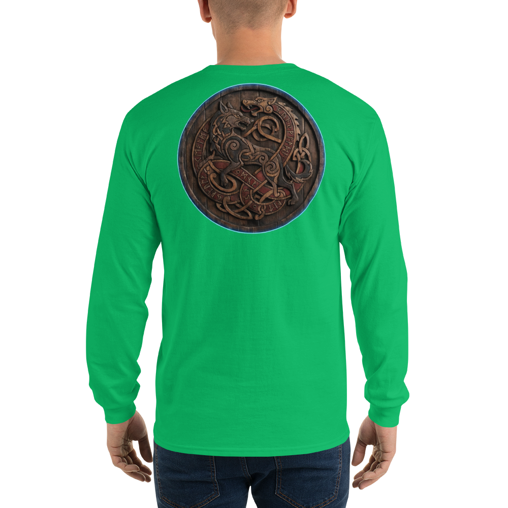 Nordic Viking Tribal Cotton Long Sleeve Shirt - Velvet Ink Market (V.I.M)