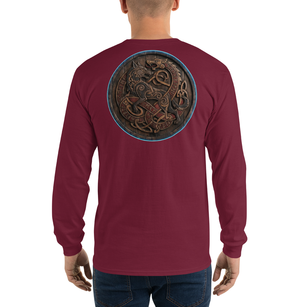 Nordic Viking Tribal Cotton Long Sleeve Shirt - Velvet Ink Market (V.I.M)