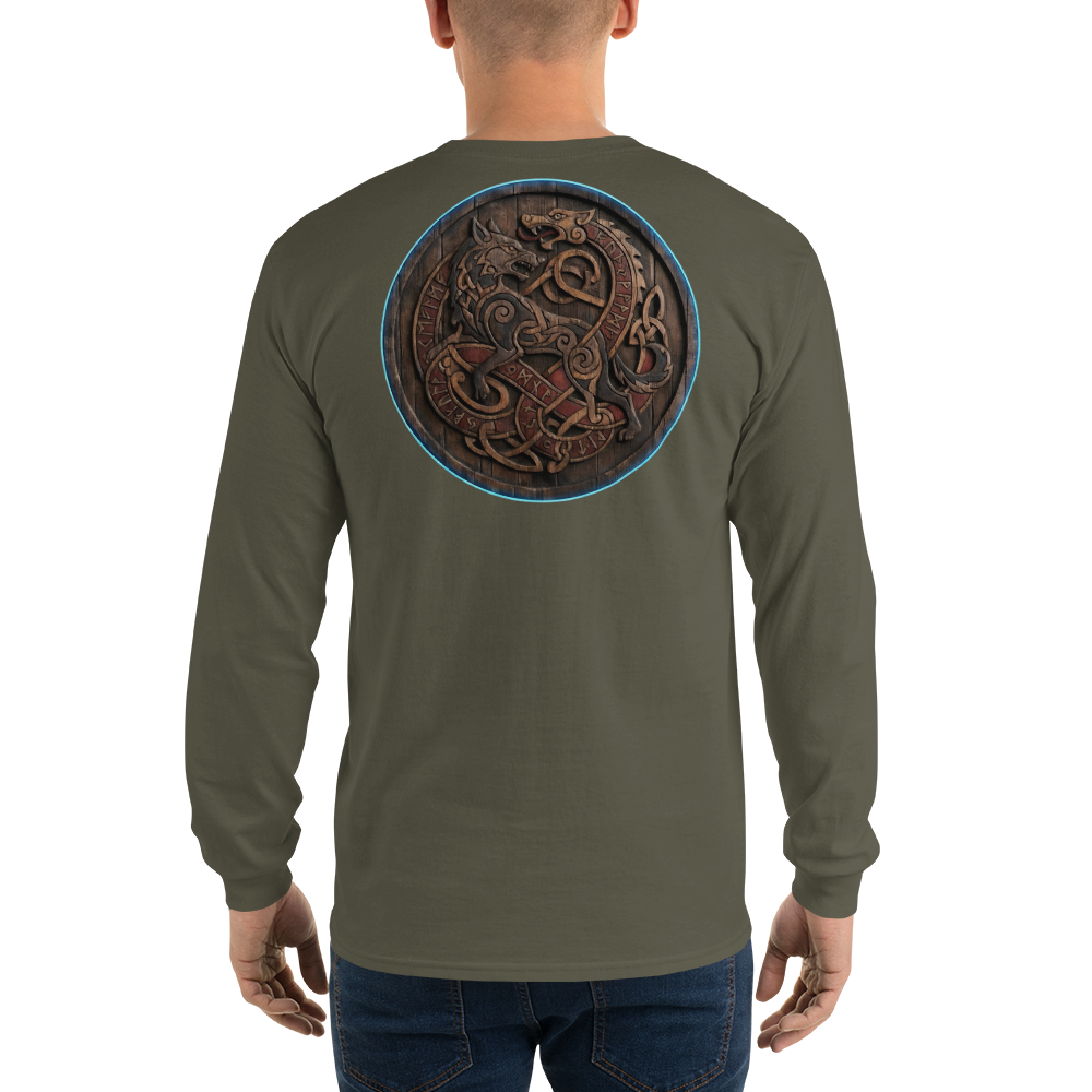 Nordic Viking Tribal Cotton Long Sleeve Shirt - Velvet Ink Market (V.I.M)