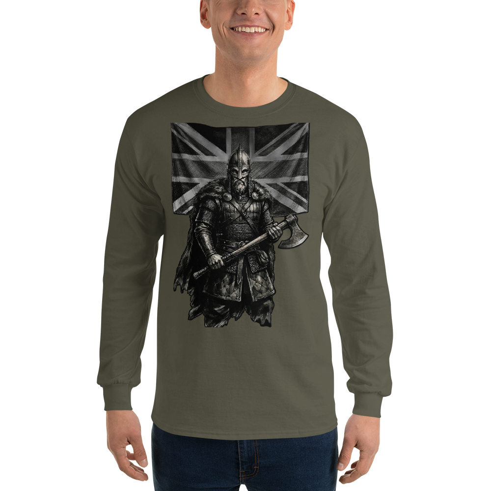Nordic Viking Tribal Cotton Long Sleeve Shirt - Velvet Ink Market (V.I.M)