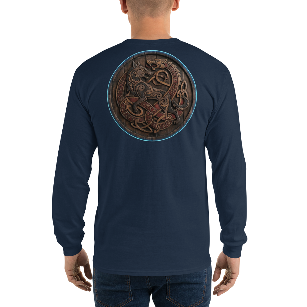 Nordic Viking Tribal Cotton Long Sleeve Shirt - Velvet Ink Market (V.I.M)