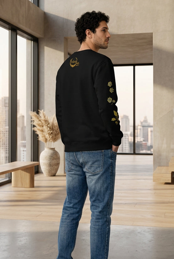 Back view of V.I.M Loyal Companion oversized black pullover hoodie